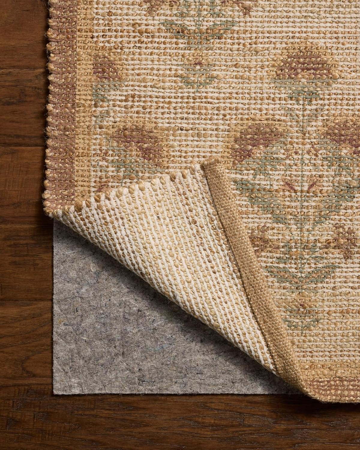 Loloi Chris Loves Julia Rue Collection RUE-01 Wheat/Sage 8'-6" x 11'-6" Area Rug Jute Neutral Floral Living Room Bedroom Rug