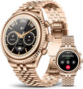2026 Luxury Smart Watch for Men, Rotating Dial (Axe-Cut Bezel) Smartwatch, 1.32" AMOLED Display, Heart Rate, Blood Pressure, SpO2, Sleep Monitor, Stainless Steel Build, Compatible Android and iOS