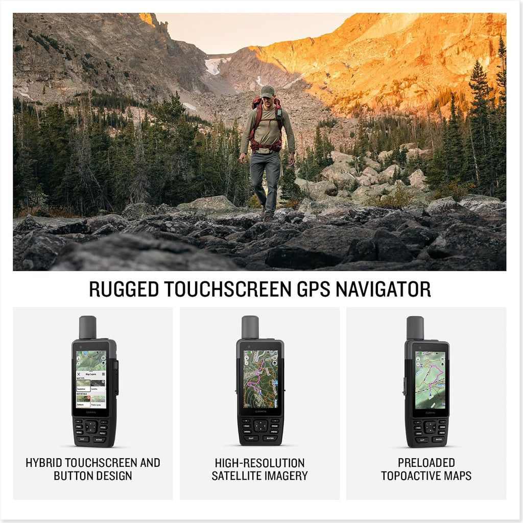 Garmin® GPSMAP® H1, Premium GPS Handheld Navigator with Color Touchscreen and Buttons, Durable IP67 Water Rating, Long Battery Life, Built-in Flashlight, Preloaded Maps
