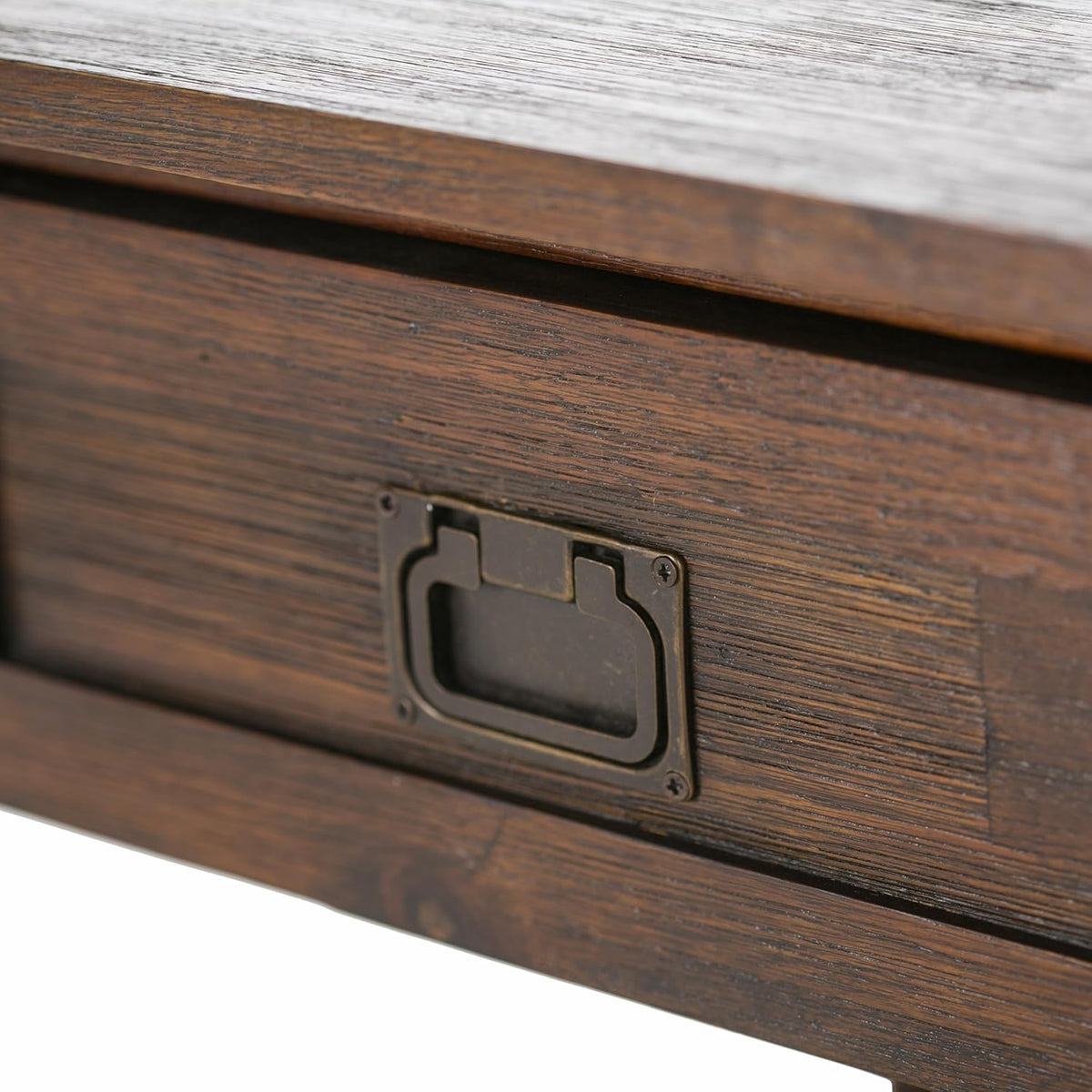 SIMPLIHOME Monroe End Table - 22 inch Wide Solid Acacia Wood Side Table in Distressed Charcoal Brown, Rustic Accent Table for Living Room or Bedroom with Drawer and Shelf