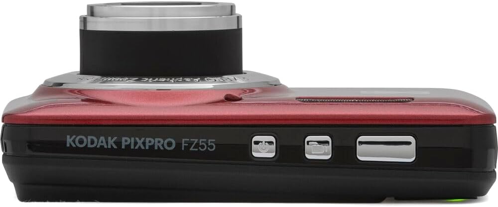 Kodak PIXPRO FZ55 Digital Camera, 16MP Compact Point & Shoot, 5X Optical Zoom, 28mm Wide Angle Lens, 1080P Full HD Video, Red + Camera Case & 32GB SD Card