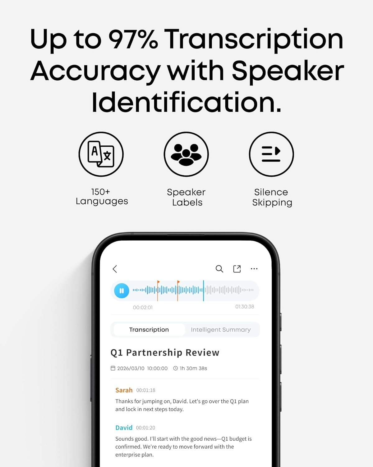 soundcore Work by Anker, Coin-Sized AI Voice Recorder, AI Note Taker for Meetings & Lectures, AI Transcription, AI Gadget, Cross-Meeting Summary, MFi Certified