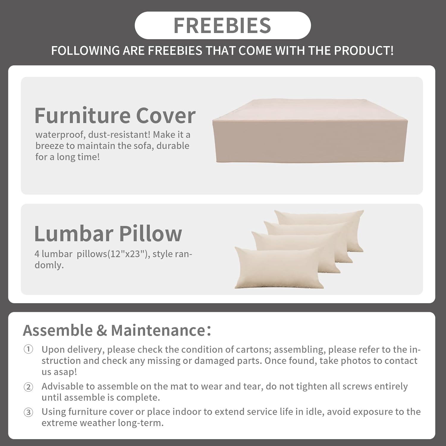 Rattaner 10 Pieces Outdoor Sectional All-Weather Wicker Patio Furniture Set Patio Sectional and Steel Fire Table and Glass Patio Table Non-Slip Cushions and Waterproof Covers, Khaki