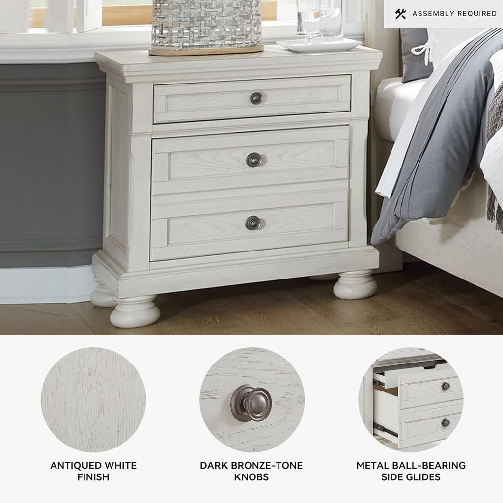 Signature Design by Ashley Robbinsdale Traditional 2 Drawer Night Stand, White