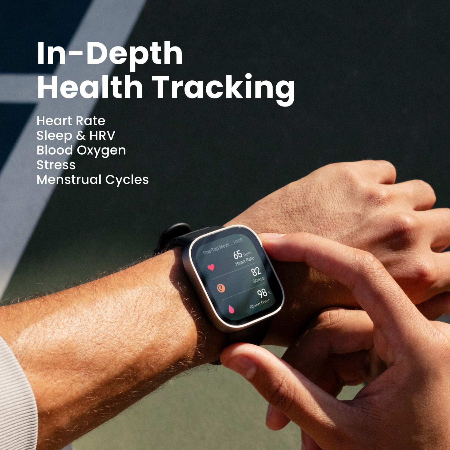 Amazfit Bip Max 50mm Smartwatch, 2.07" AMOLED Display, 20 Days of Battery, GPS, 4GB Storage, Offline Maps, Fitness Tracker, Hybrid Training, 150+ Sports, HYROX Mode, 5 ATM for Android & iPhone, Blue