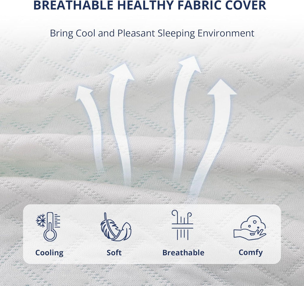 3 Inch Gel Memory Foam Mattress Topper Queen Size, Cooling Bed Topper for Pressure Relief with Removable Breathable Soft Cover, CertiPUR-US Certified