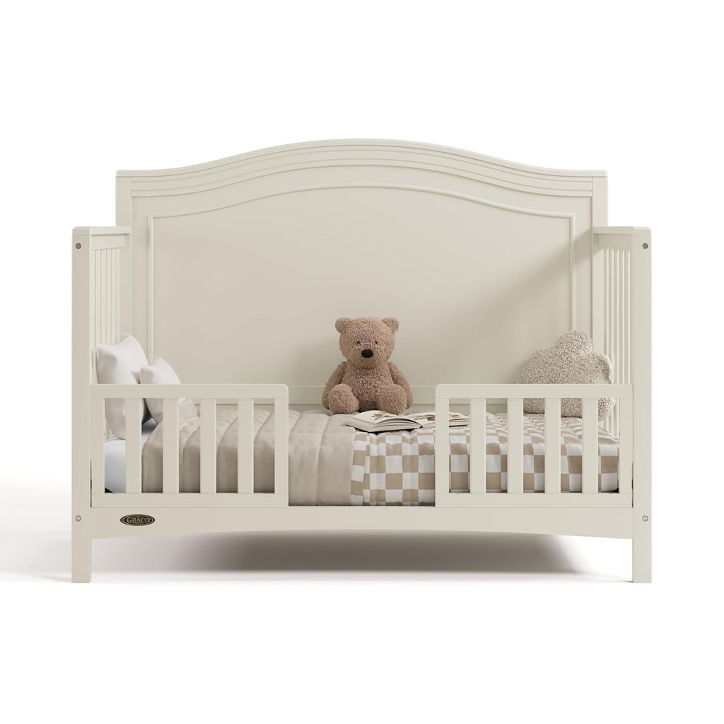 Graco Paris 4-in-1 Convertible Crib – GREENGUARD Gold Certified, Converts to Toddler Bed and Daybed, Fits Standard Full-Size Crib Mattress, Adjustable Mattress Support Base (Frosted Oat)