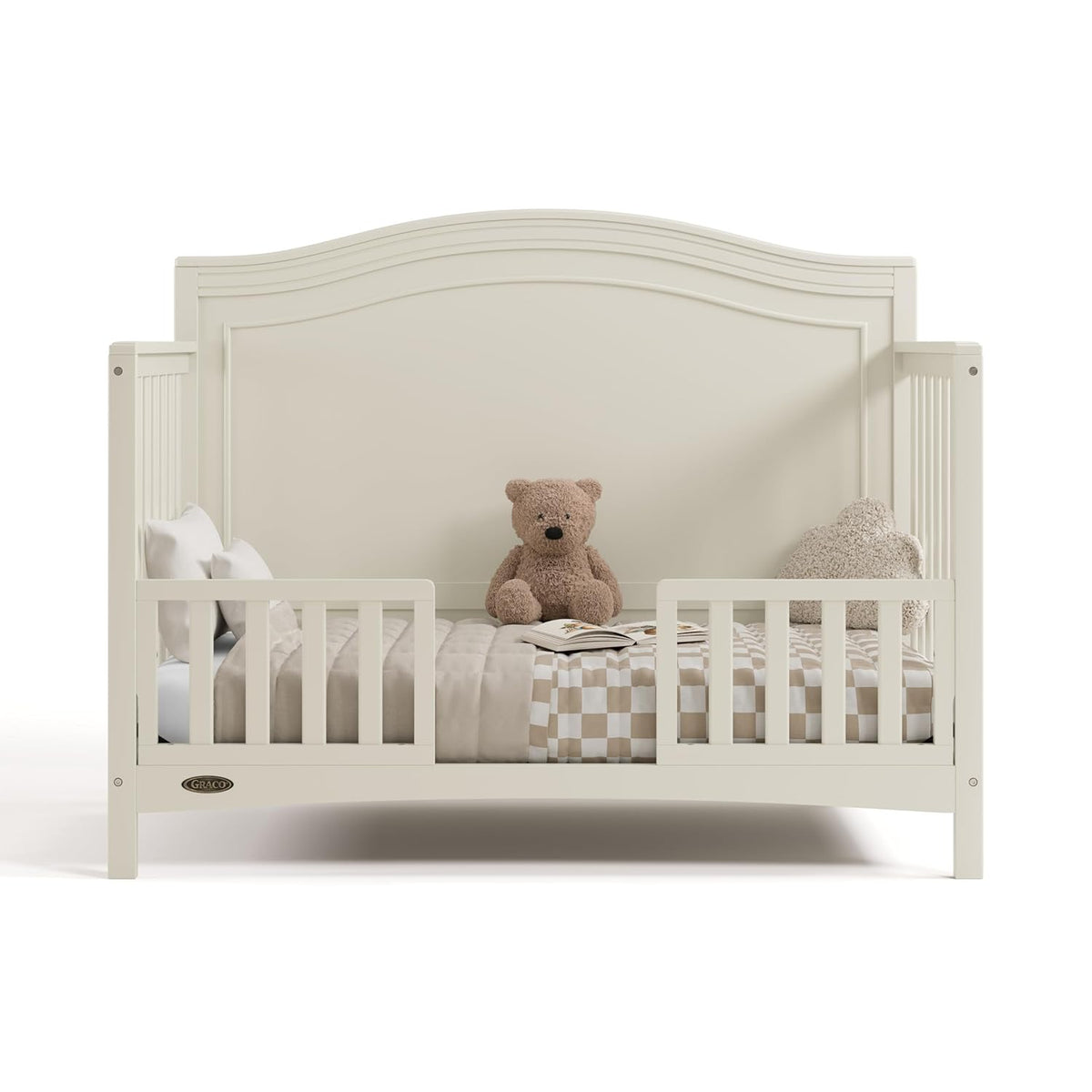 Graco Paris 4-in-1 Convertible Crib – GREENGUARD Gold Certified, Converts to Toddler Bed and Daybed, Fits Standard Full-Size Crib Mattress, Adjustable Mattress Support Base (Frosted Oat)
