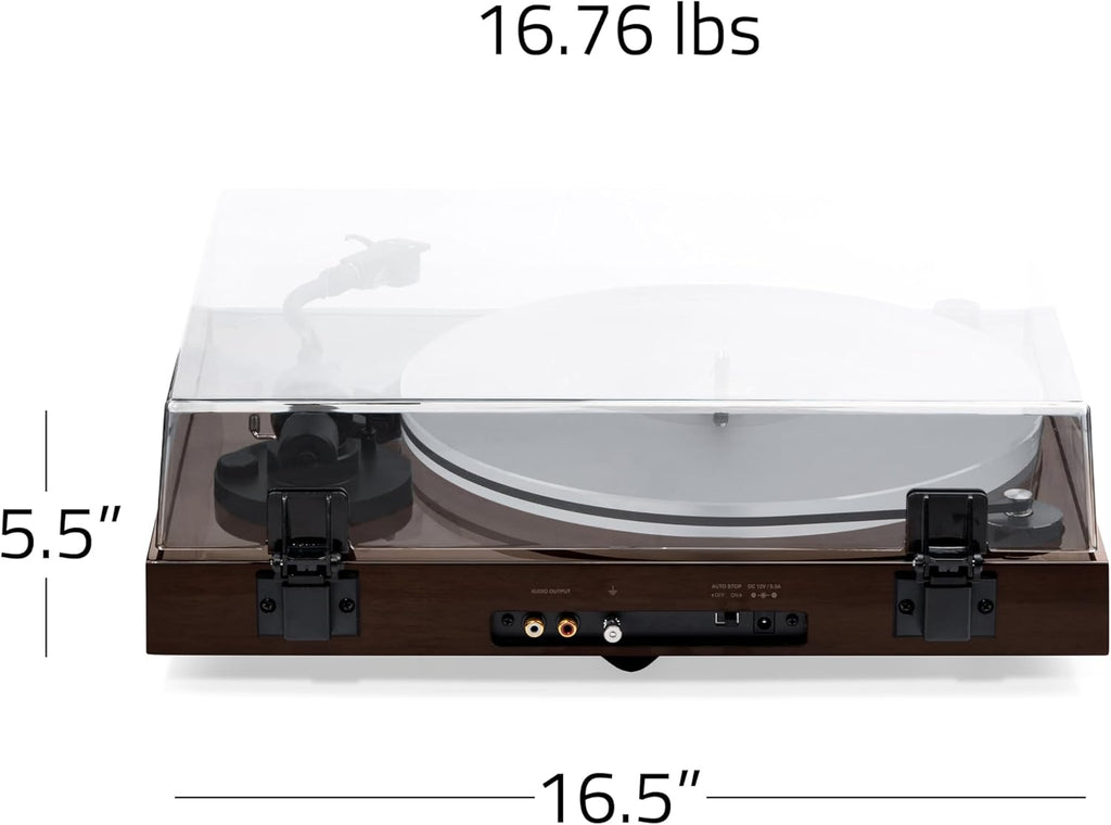 Fluance RT85 Turntable with Ortofon Cartridge, Acrylic Platter, Speed Control, and Vibration Isolation - Walnut