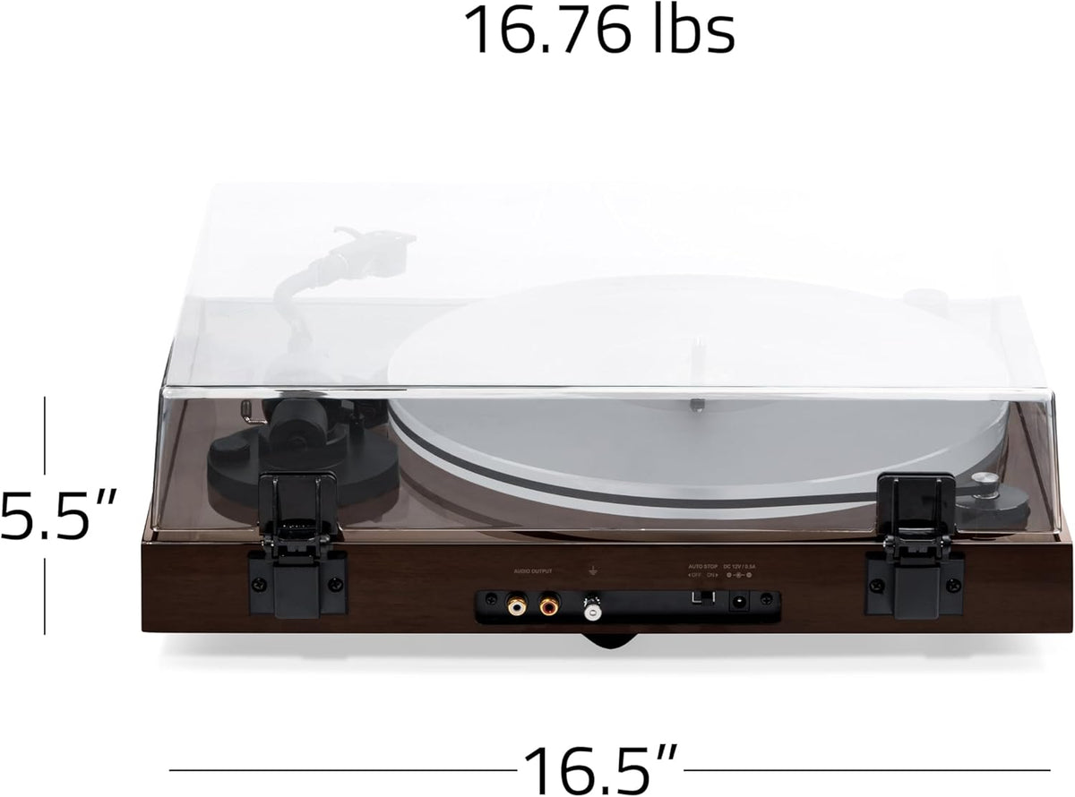 Fluance RT85 Turntable with Ortofon Cartridge, Acrylic Platter, Speed Control, and Vibration Isolation - Walnut