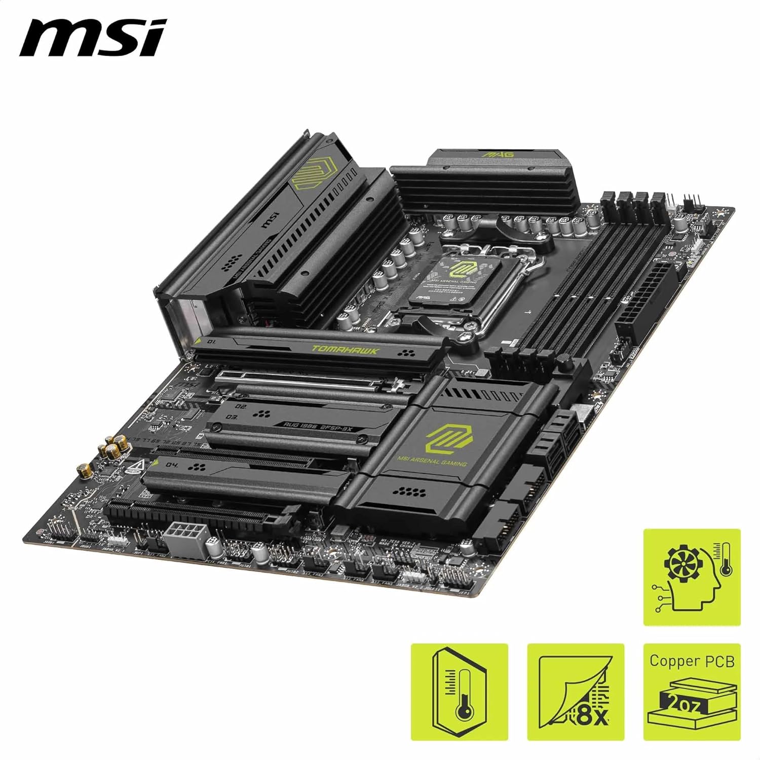 MSI MAG X870E Tomahawk WiFi Motherboard, ATX - Supports AMD Ryzen 9000/8000 / 7000 Processors, AM5-80A SPS VRM, DDR5 Memory Boost 8400+ MT/s (OC), PCIe 5.0 x16, M.2 Gen5, Wi-Fi 7, 5G LAN (Renewed)