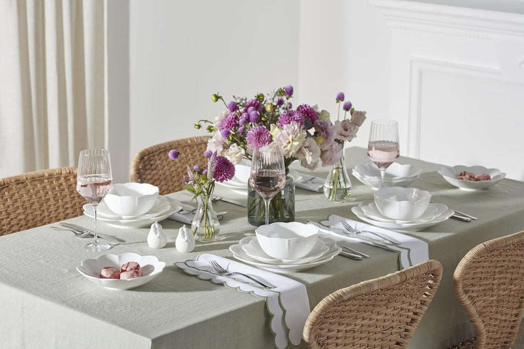 Lenox Dinnerware Set, Studio 1414 Scallop 16-Piece Set, Service For 4, Bone China Material, Dishwasher & Microwave Safe, Home And Kitchen, Kitchen And Dining, Plates And Bowls Sets (White, 16 Pieces)