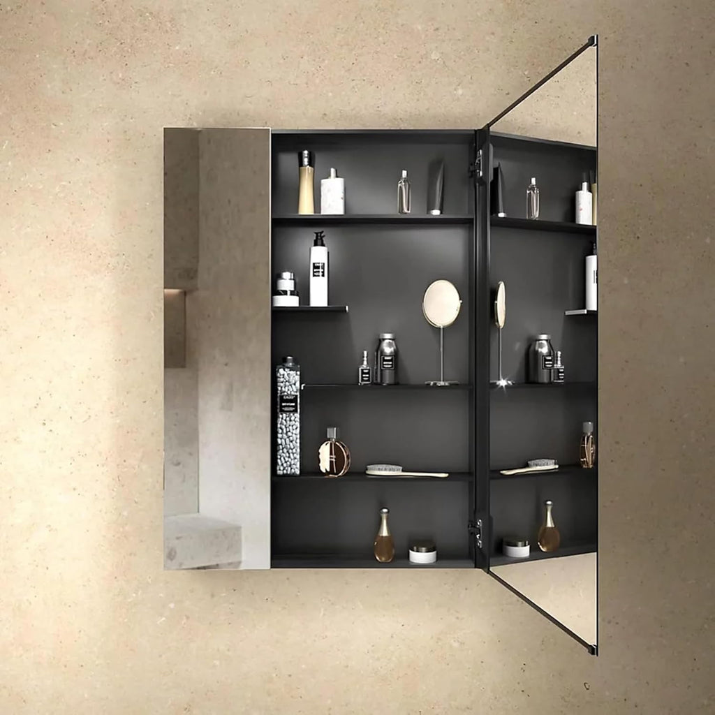 Kohler 81149-DA1 Maxstow Frameless Surface-Mount Two-Door Bathroom Medicine Cabinet with Mirror, 30 in. W x 40 in. H, Dark Anodized Aluminum