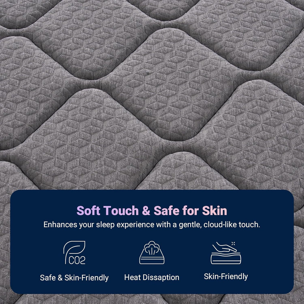 Avenco Twin Mattress, 10 Inch Twin Size Mattress in a Box, Medium Firm Hybrid Mattresses with Smarts™ Coil and Gel Memory Foam for Cool Night Sleep & Pressure Relief, CertiPUR-US Certified
