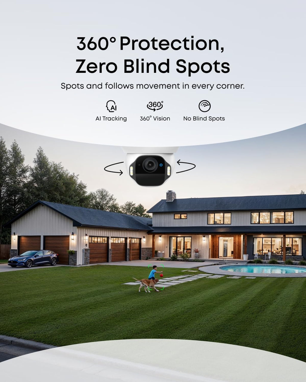 eufy Security SoloCam E42 4-Cam Kit, 4K Security Camera Wireless Outdoor, Solar Powered, AI Motion Tracking, Strobe Light, Pan & Tilt, Facial Recognition, Built-in Local Storage (Up to 16TB)