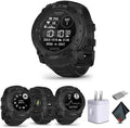 Garmin Instinct 3 Tactical Edition, Solar Charged 50mm Display, Outdoor Rugged GPS Smartwatch Bundle with USB Wall Charger + Microfiber Cleaning Cloth