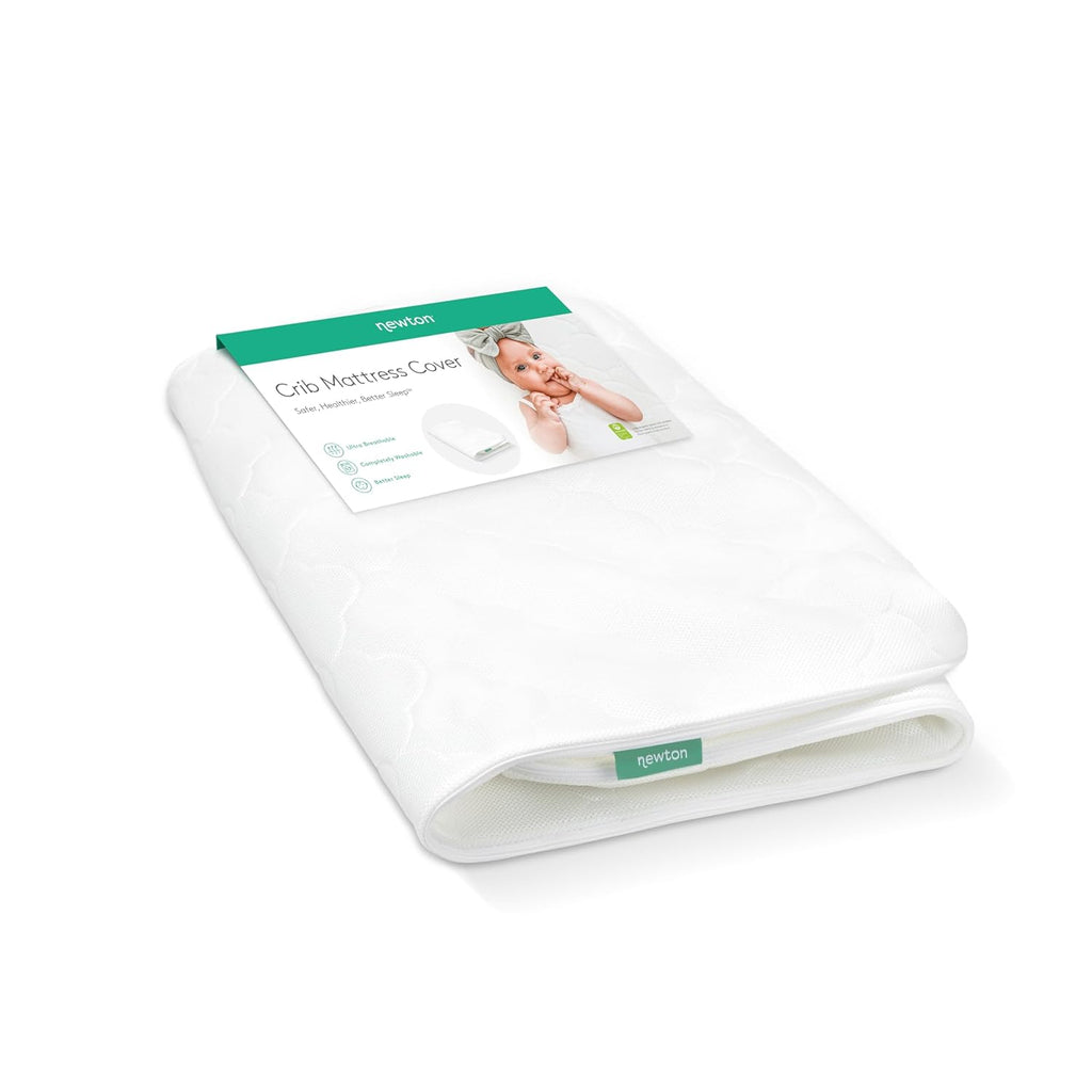 Newton Baby Waterproof Extra Cover | Ultra-Breathable Proven to Reduce Suffocation Risk, Fits Original and Waterproof Newton Crib Mattress, Safe, Machine Washable, Non-Toxic - White (Cover ONLY)