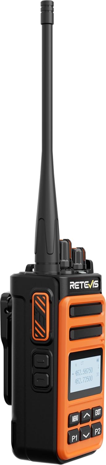 Retevis MateTalk C6B GMRS 2 Way Radio Long Range,Fast Charging Walkie Talkies Rechargeable with Earpieces,NOAA,LCD Screen,Type-C,1500mAh,Easy Pairing,Rugged Two Way Radio for Security Job site(4 Pack)