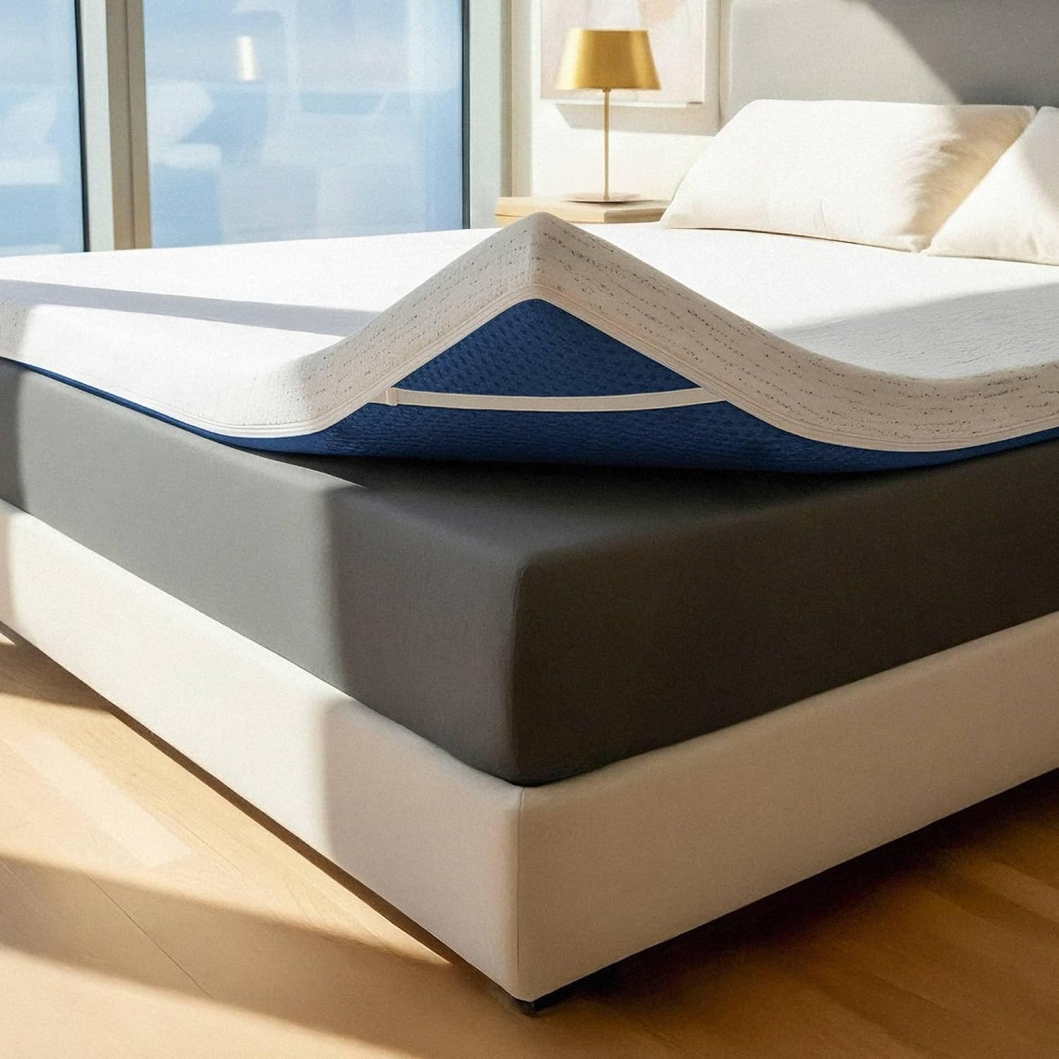 ViscoSoft 2 Inch Memory Foam Mattress Topper Cal King - Select High Density Ventilated Mattress Pad - Premium Removable Rayon Cover
