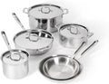 All-Clad D3 Stainless Steel 10 Piece Cookware Set- Made in USA- Includes Frying Pans, Saucepan, Soup Pot, Sautépan, Stockpot - Professional Grade -Oven Safe & Induction Compatible