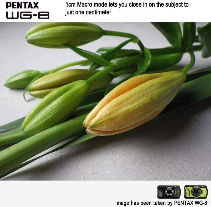 PENTAX WG-8 Black All-Weather Adventure Camera, Featuring Outstanding Waterproof, dustproof, Shock-Resistant Performance, Multi-Application Ring Light for Macro Photography and Webcam Function