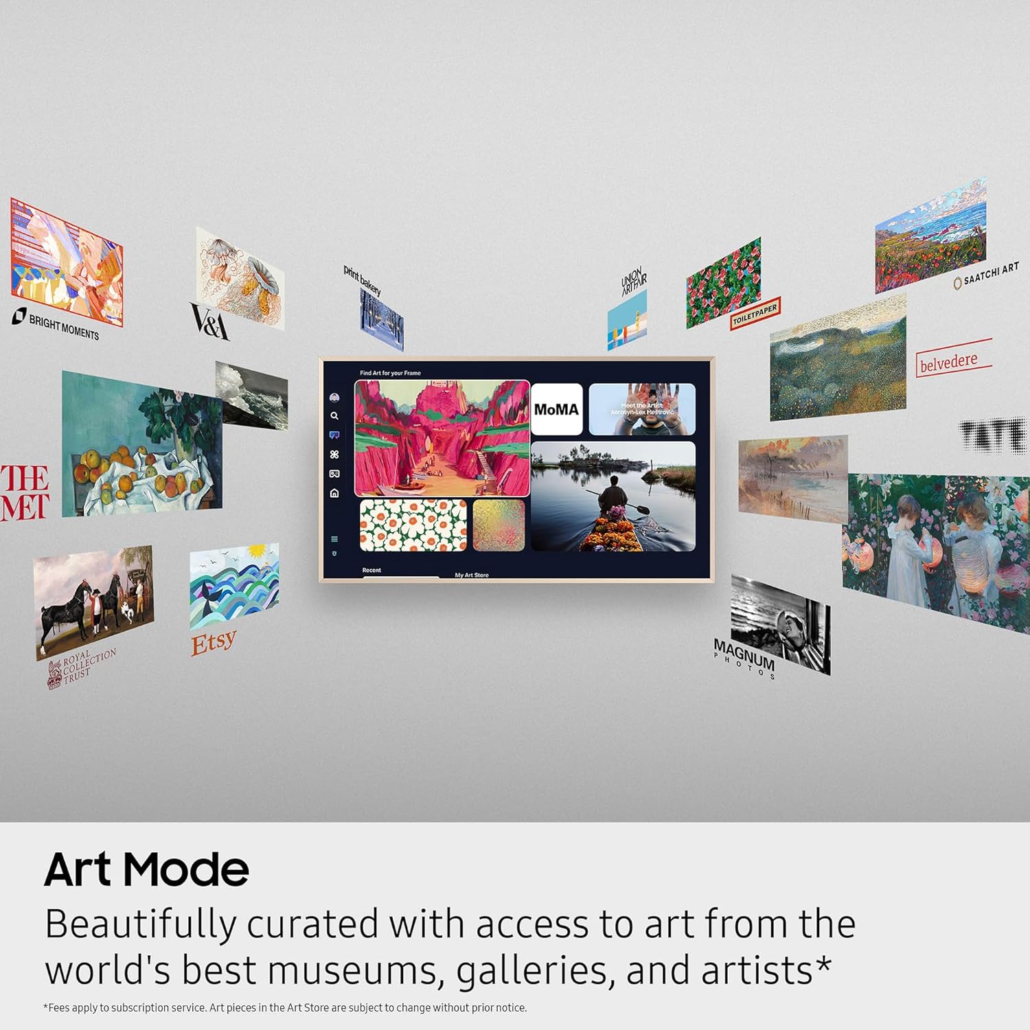Samsung QN55LS03FAFXZA 55 Inch The Frame QLED 4K Art Mode Vision AI Smart TV with a VG-SCFA55TKB Customizable Bezel - Modern Teak (2025)