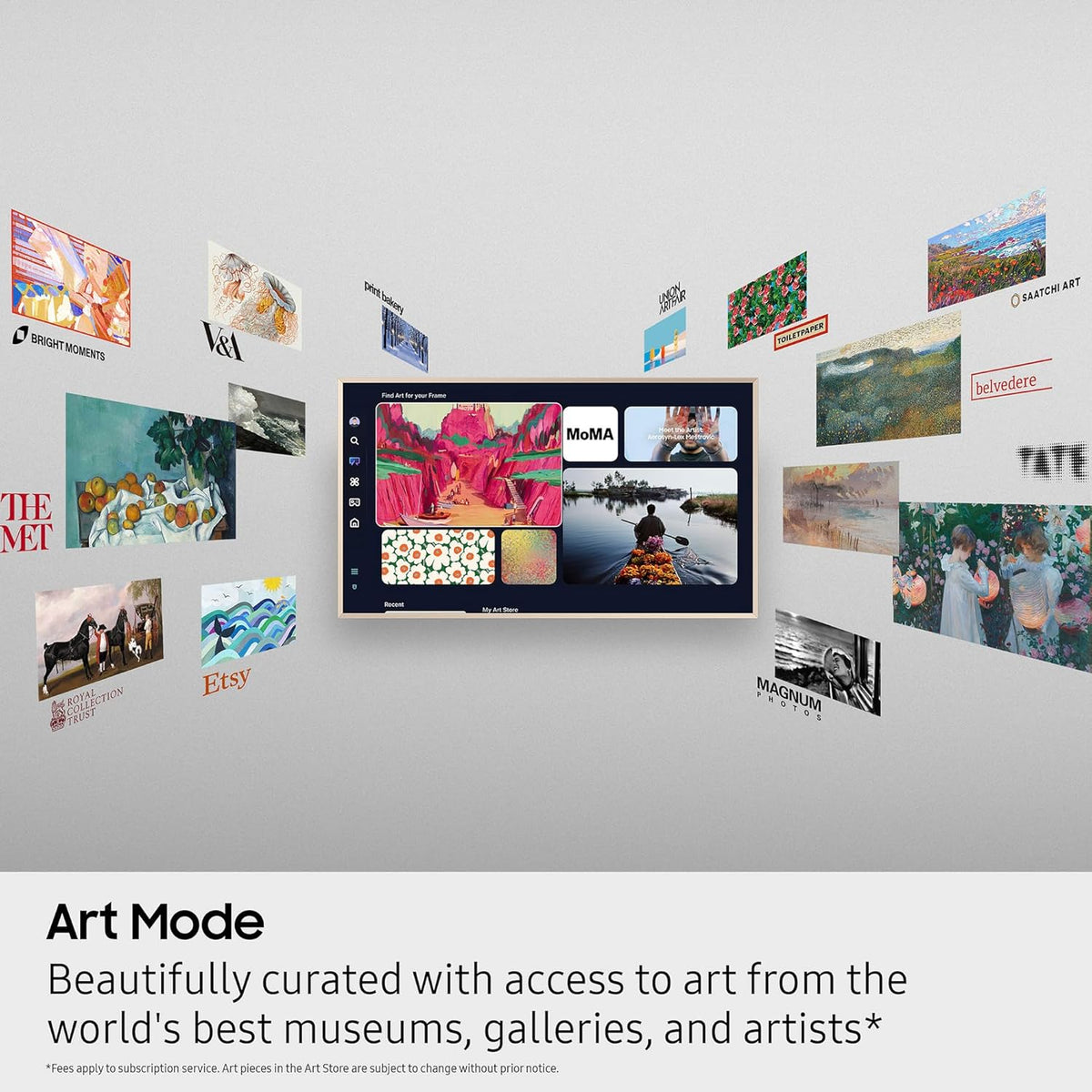 Samsung QN55LS03FAFXZA 55 Inch The Frame QLED 4K Art Mode Vision AI Smart TV with a VG-SCFA55TKB Customizable Bezel - Modern Teak (2025)