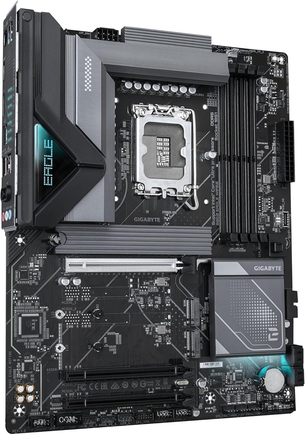 GIGABYTE B860 Eagle WIFI6E Intel Core Ultra (Series 2) LGA 1851 Motherboard, ATX, DDR5, 3X M.2, PCIe 5.0, USB-C, WIFI6E, 2.5GbE LAN, EZ-Latch