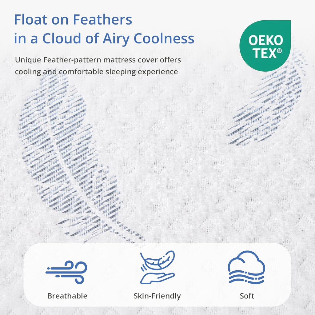 EGOHOME Firm King Size Mattress 12 Inch Memory Foam Mattresses Bed in a Box with Gel Foam and Removeable Fiberglass Free Cover for Cool Sleep and Back Pain Relief, CertiPUR-US Certified, Blue