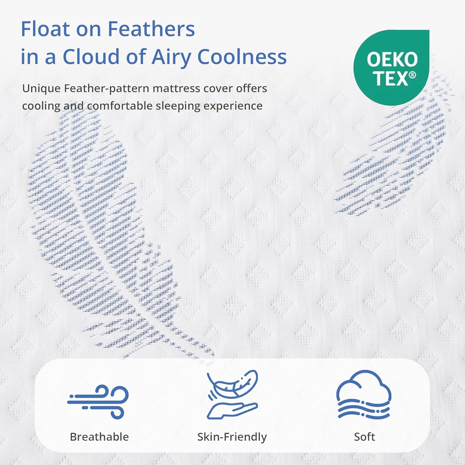 EGOHOME Firm King Size Mattress 12 Inch Memory Foam Mattresses Bed in a Box with Gel Foam and Removeable Fiberglass Free Cover for Cool Sleep and Back Pain Relief, CertiPUR-US Certified, Blue