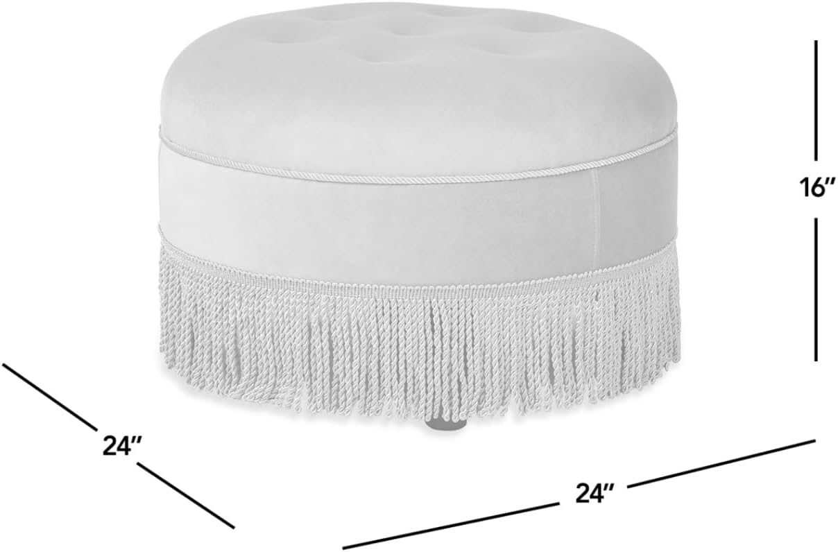 Jennifer Taylor Home Yolanda 24" Round Upholstered Accent Ottoman, Burnt Orange Performance Velvet