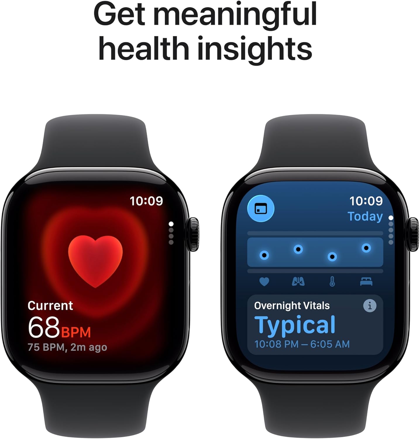 Apple Watch Series 11 GPS 46mm Smartwatch with Jet Black Aluminum Case with Black Sport Band - M/L. Sleep Score, Fitness Tracker, Health Monitoring, Always-On Display, Water Resistant