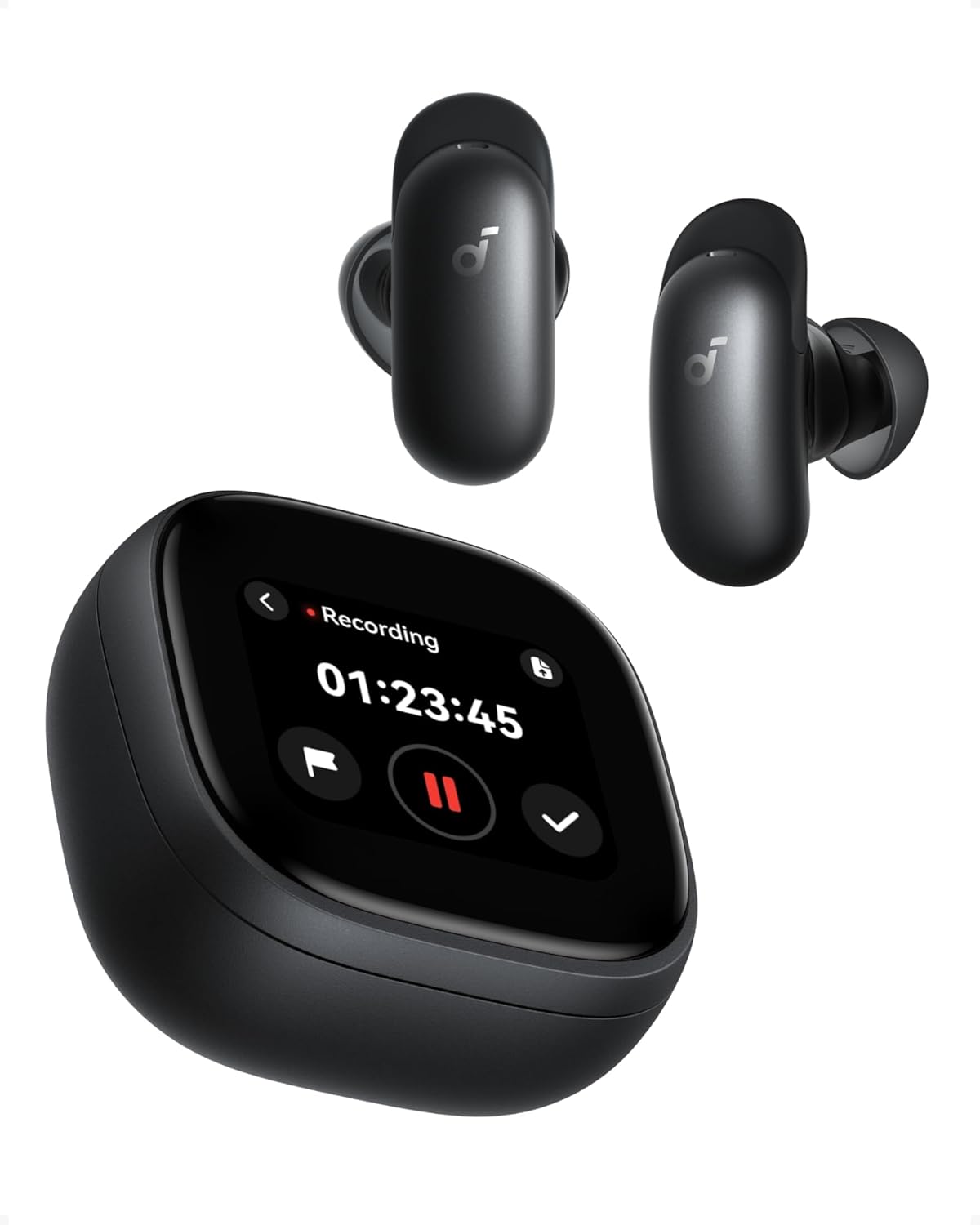Soundcore Anker Liberty 5 Pro Max,AI Note-Taker Wireless Earbuds,Noise Cancelling,1.78" AMOLED Display,Whisper-Clear Calls,AI Meeting Transcription for Business