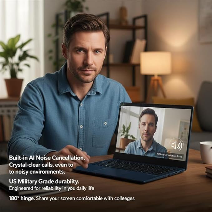ASUS Vivobook 14 14" FHD Business Laptop, Intel 10-Core 5 120U, 8GB RAM 256GB SSD, Win 11 WiFi 6 Bluetooth Private Webcam Gaming Computer for Creator Designer School Student Study Work w/GM Accessory