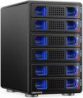 CENMATE Aluminum 6 Bay 10Gbps HDD Enclosure with Cooling Fan for 2.5“/3.5" SATA HDD/SSD with USB A/C 3.2 Gen 2, Support Hot Swappable, Tool-Free Hard Drive Enclosure
