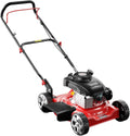 MECHOS 20'' 144cc 4-Cycle Engine 3-Position Cutting Height Adjustment 2-in-1 Gas Walk Behind Lawn Mower, Black, Hand Push