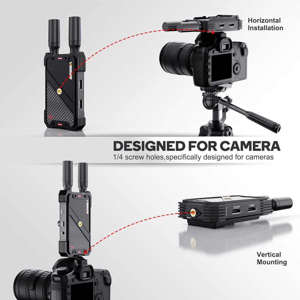 Wireless HDMI Transmitter and Receiver,1080P Full HD Wireless Video Transmission System with Loop Out,1300FT Los Range,0.05s Delay,for Streaming from DSLR,Laptop,Setop Box to TV/Projector IR Support