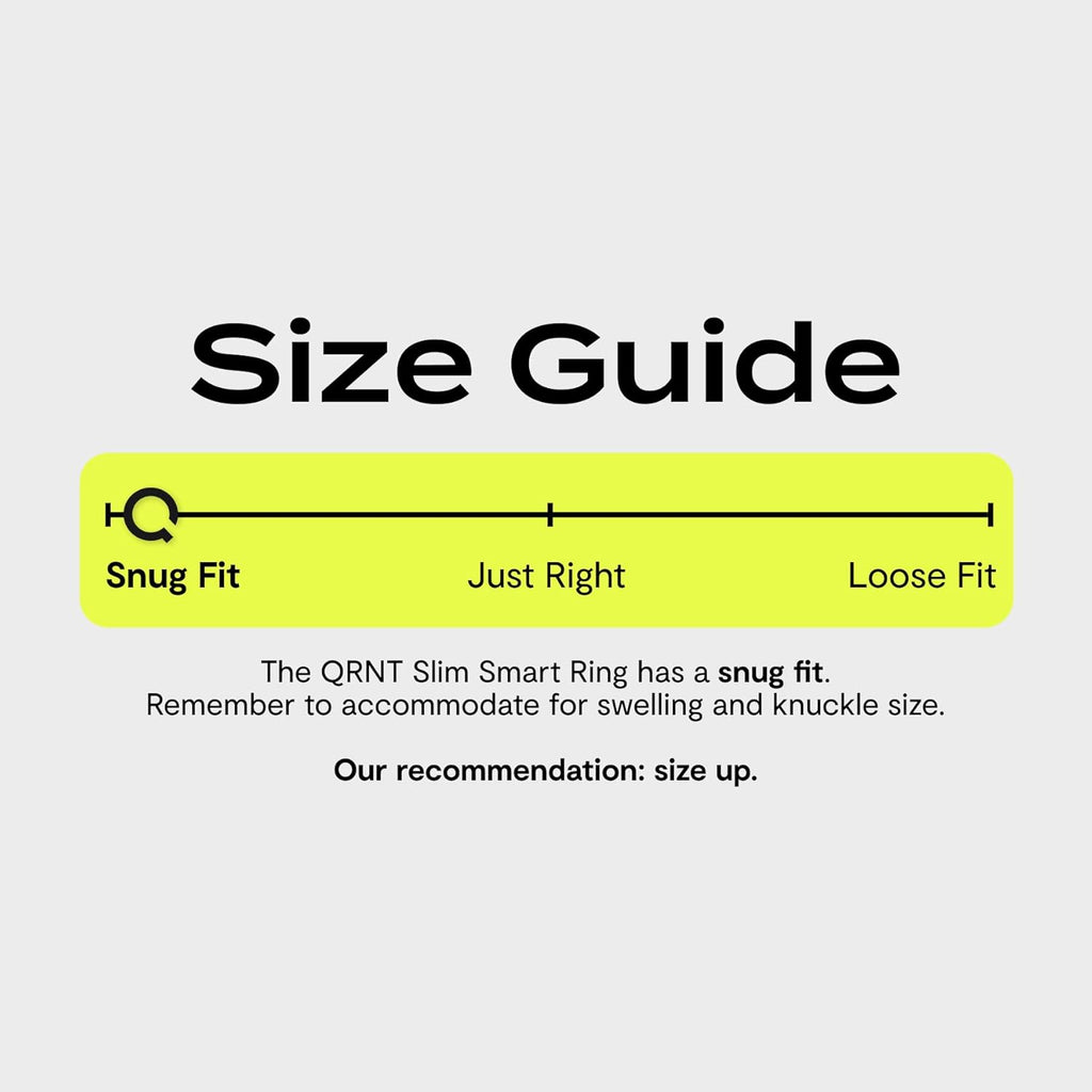 QALO QRNT Slim Smart Ring – Snug Fit – Size Up – Water-Resistant Titanium Fitness Tracker, Tracking for Sleep, Steps, HRV, Women's Health, No Subscription Fee, iOS & Android Compatible (Gold, 08)
