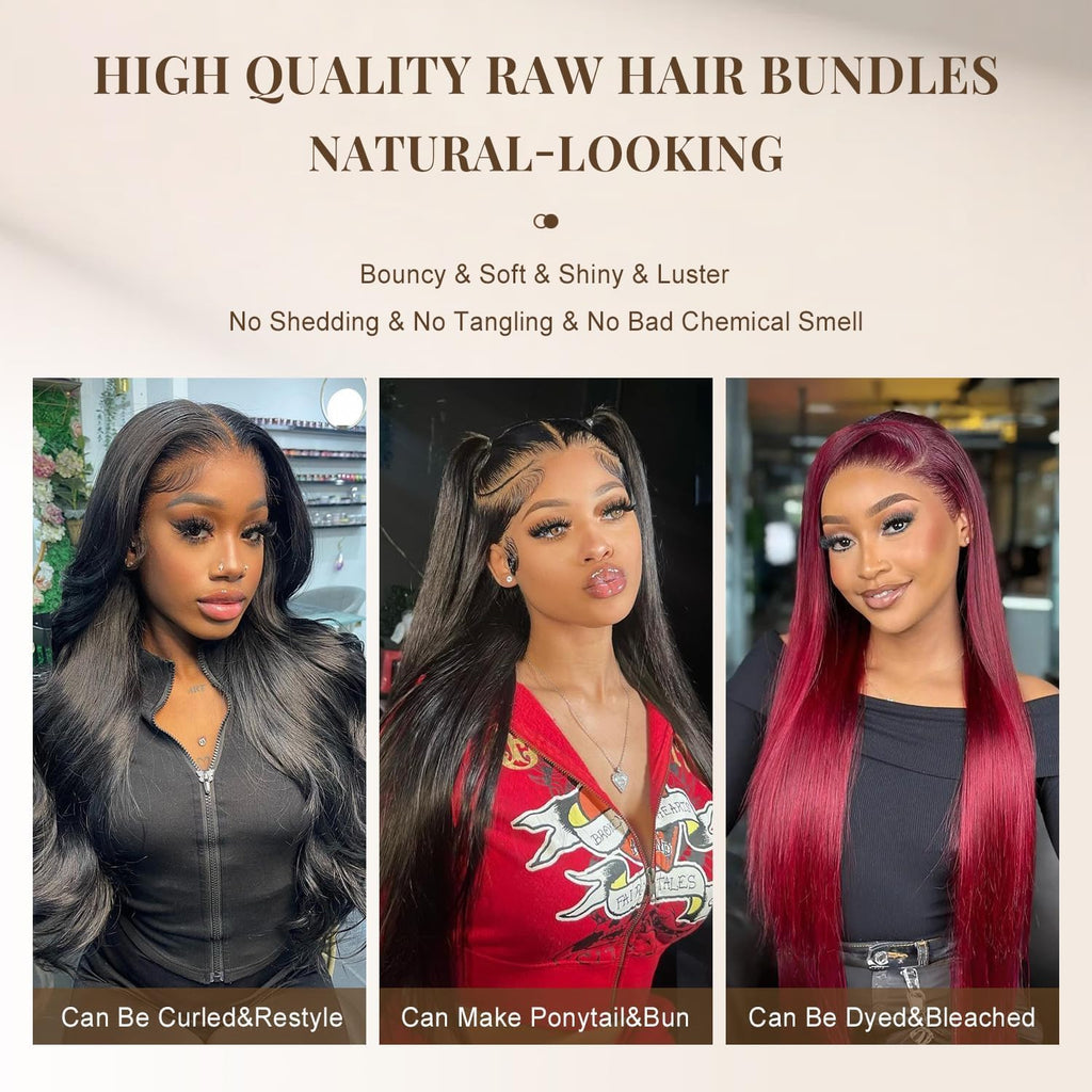 12A Human Hair Bundles 22 24 26 28 Inch Straight 4 Bundles Human Hair 100% Unprocessed Brazilian Remy Virgin Hair Extensions Raw Quick Weave Sew In Straight Hair Extensions