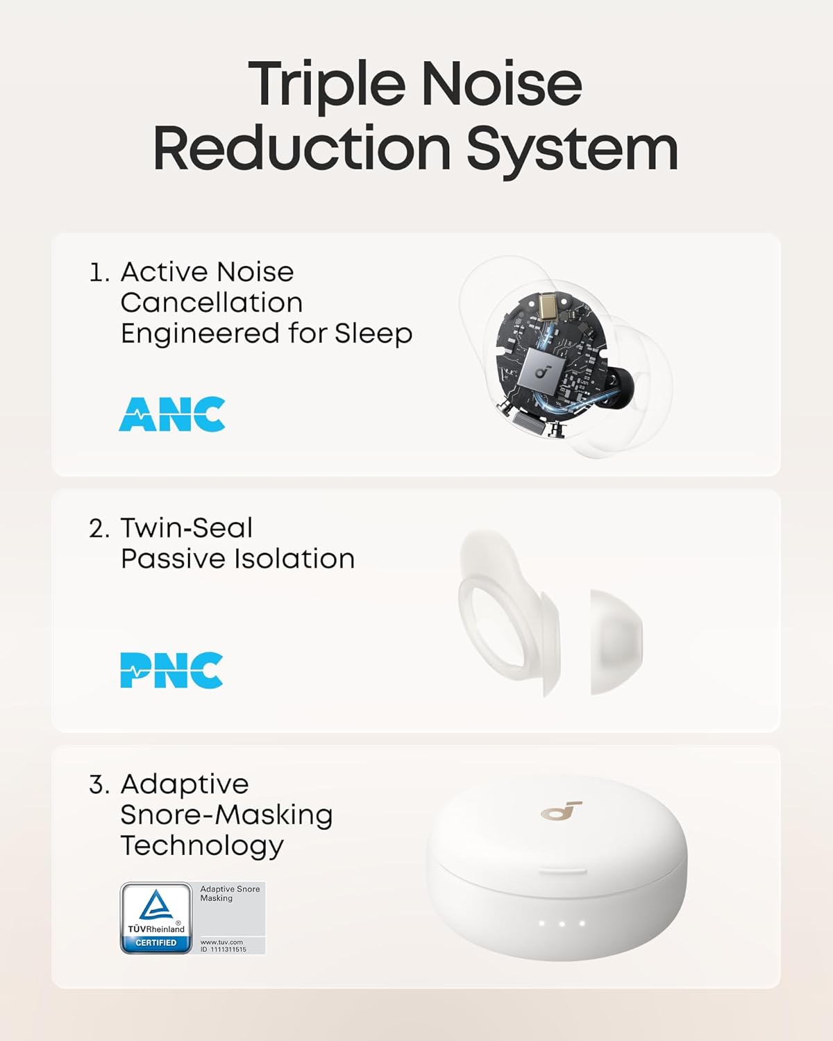 Soundcore Sleep A20 by Anker Sleep Earbuds with Sleep A30, Smart Active Noise Cancelling Sleep Headphones, Adaptive Snore-Masking System, Ultra-Comfort for Side Sleepers, 45H Playtime