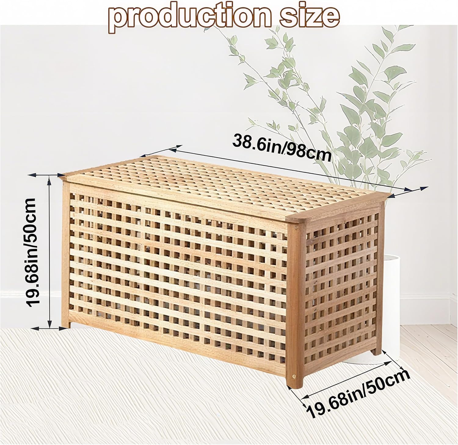 Solid Wood Entryway Bench with Storage, Large storage chest with Removable Bag, Wood Coffee Table for Living-room, Bedroom, Patio, DIY Bunny House, 39x20x20in