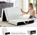 ROXGOX Foldable Mattress, King Tri-Fold Memory Foam Mattress with Washable Cover, Handle & Non-Slip Bottom, 6 Inch Portable Folding Bed for Guest, Yoga, Living Room, Camping - 80"x76"x6"