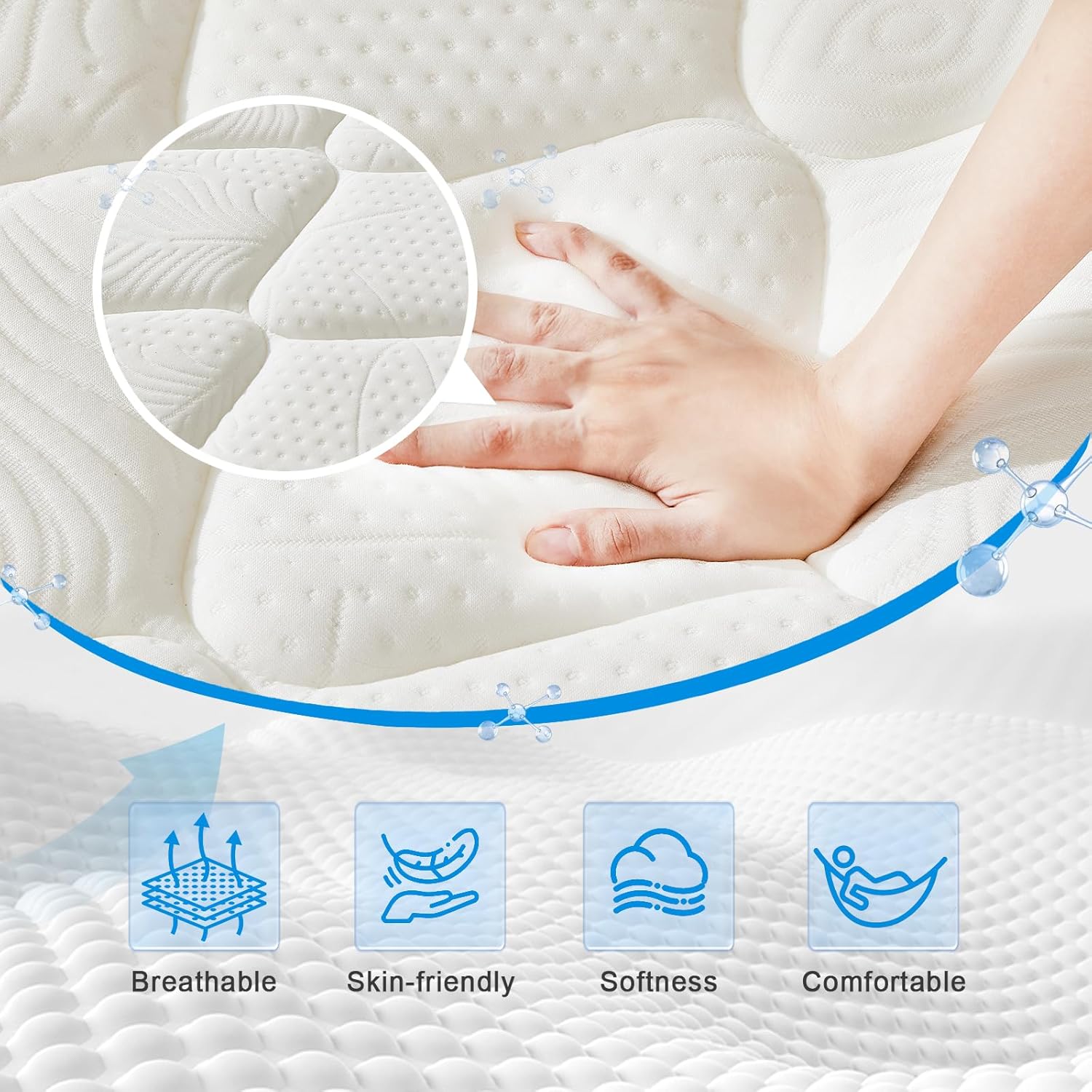 Happiland Full Mattress, 10 Inch Memory Foam Hybrid Mattress in a Box, with Upgrade Individually Pocket Springs, Pressure Relief, Breathable Comfort and Durable, CertiPUR-US, Medium Firm