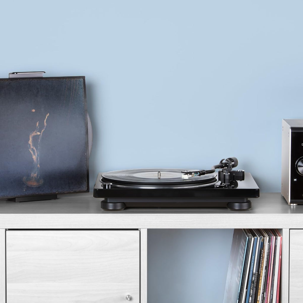 Denon DP400 Record Player, Modern Turntable for 33-1/3, 45 and 78 RPM Vinyl Records, Stereo RCA Output, Phono Preamp Output with Equalizer, Auto Speed Sensor and Special Tonearm