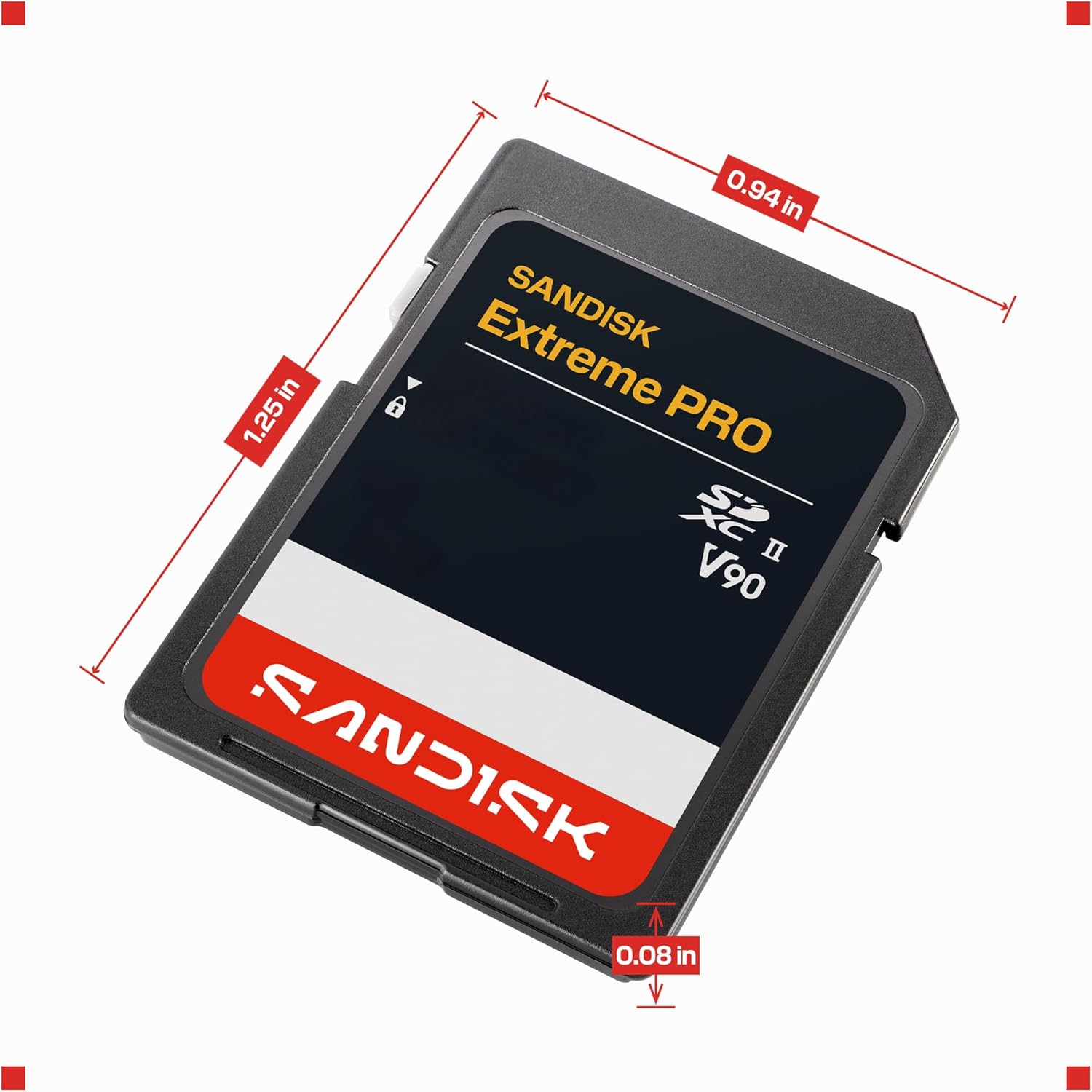 SANDISK 512GB Extreme PRO SD UHS-II V90 Memory Card - Up to 310MB/s Read speeds, up to 305MB/s Write speeds, 8K, IP68 Water and dust Resistant - SDSDXDE-512G-GN4IN