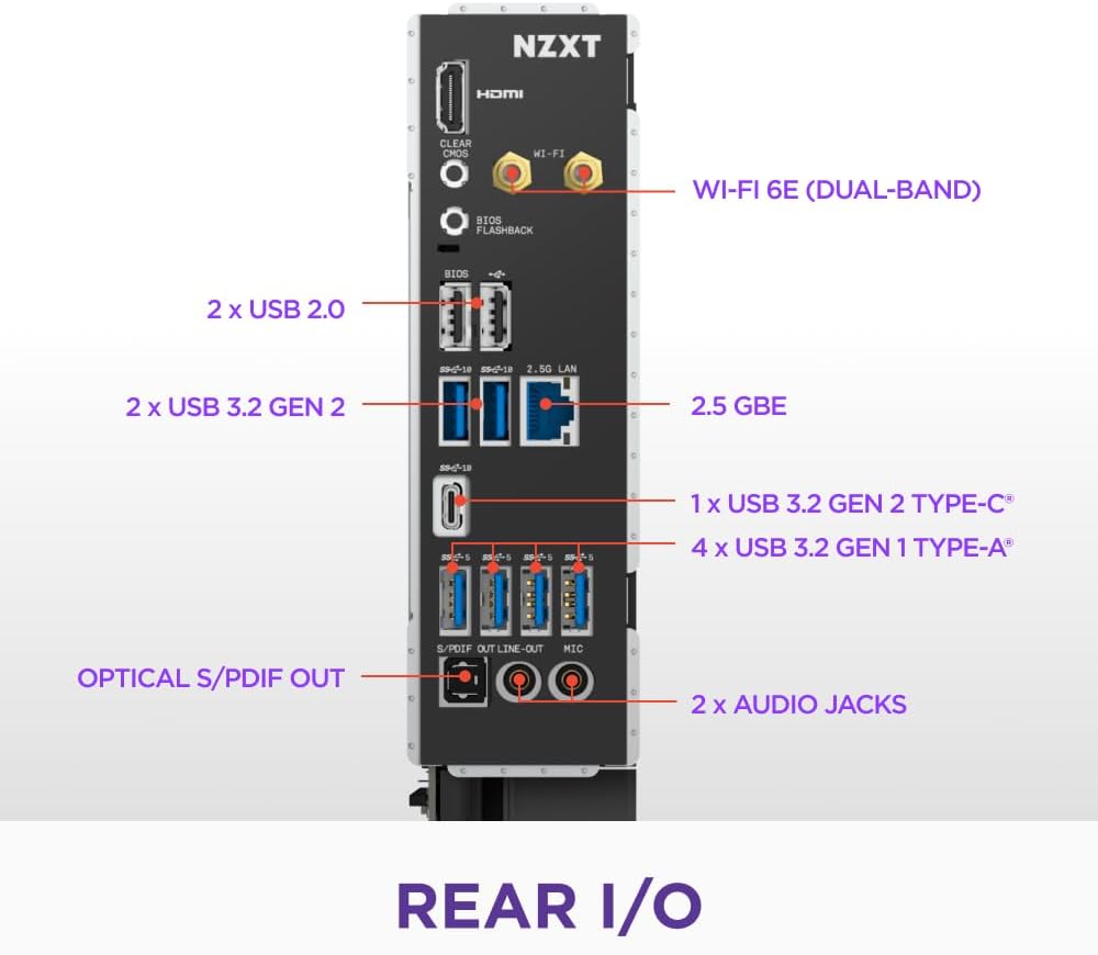 NZXT N7 B850 - AMD B850 AM5 ATX Gaming Motherboard for Ryzen 9000/8000/7000-16+2+1, DDR5, 3X M.2, PCIe 5.0, Wi-Fi 6E, 2.5GbE LAN - M.2 NVME with Quick-Release Latch - Full Cover - Black