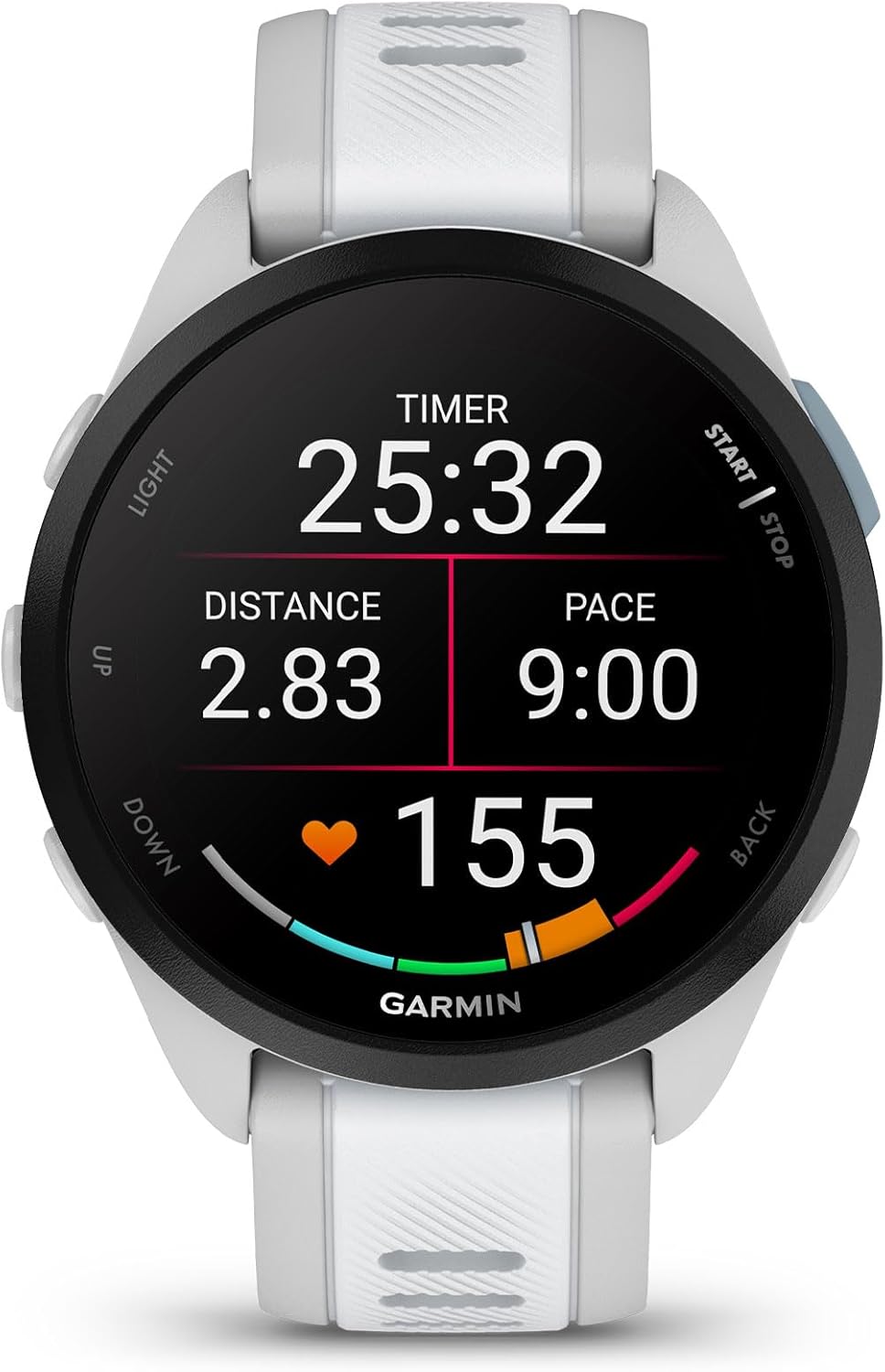 Garmin Forerunner 165, Running Smartwatch, Colorful AMOLED Display, Training Metrics and Recovery Insights, Whitestone