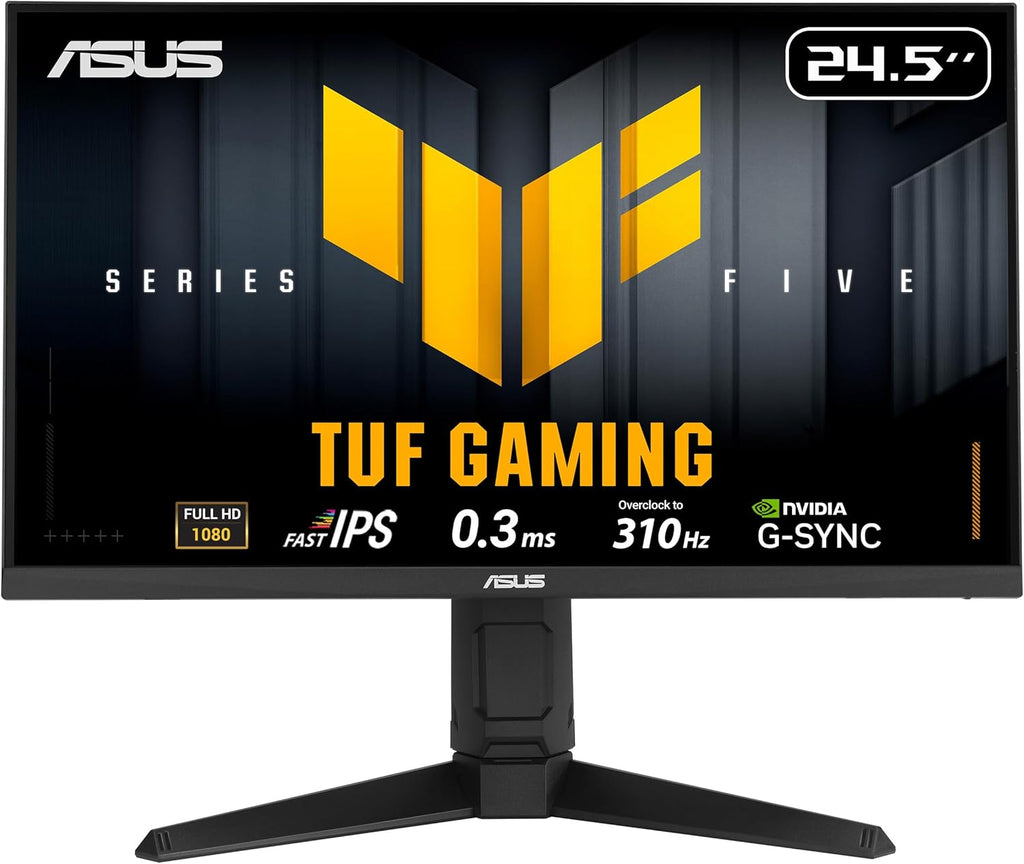 ASUS TUF Gaming Series 5 24.5” 1080P Gaming Monitor (VG259QMRL5A) - Full HD, Fast-IPS Panel, 310Hz, 0.3ms, DisplayHDR400, 99% sRGB, Height Adjustable, DisplayWidget, Gaming AI, 3 yr Warranty