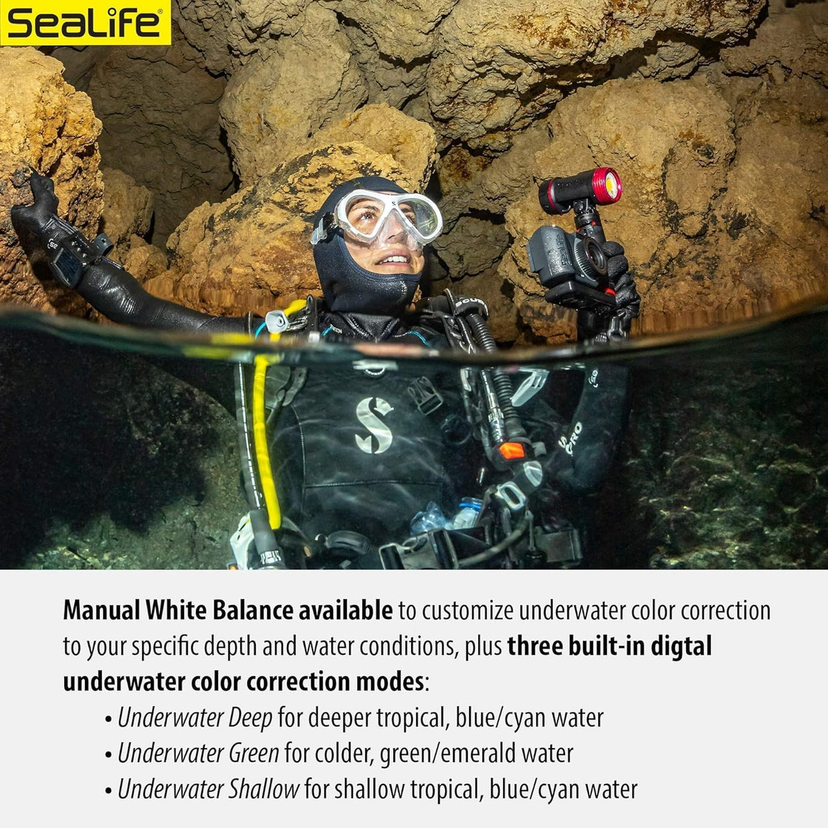 SeaLife Micro 3.0 Pro 3000 Color Boost Underwater Camera & Light Set for Photos and Video, Easy Set-up, Wireless Transfer, with Sea Dragon Travel case