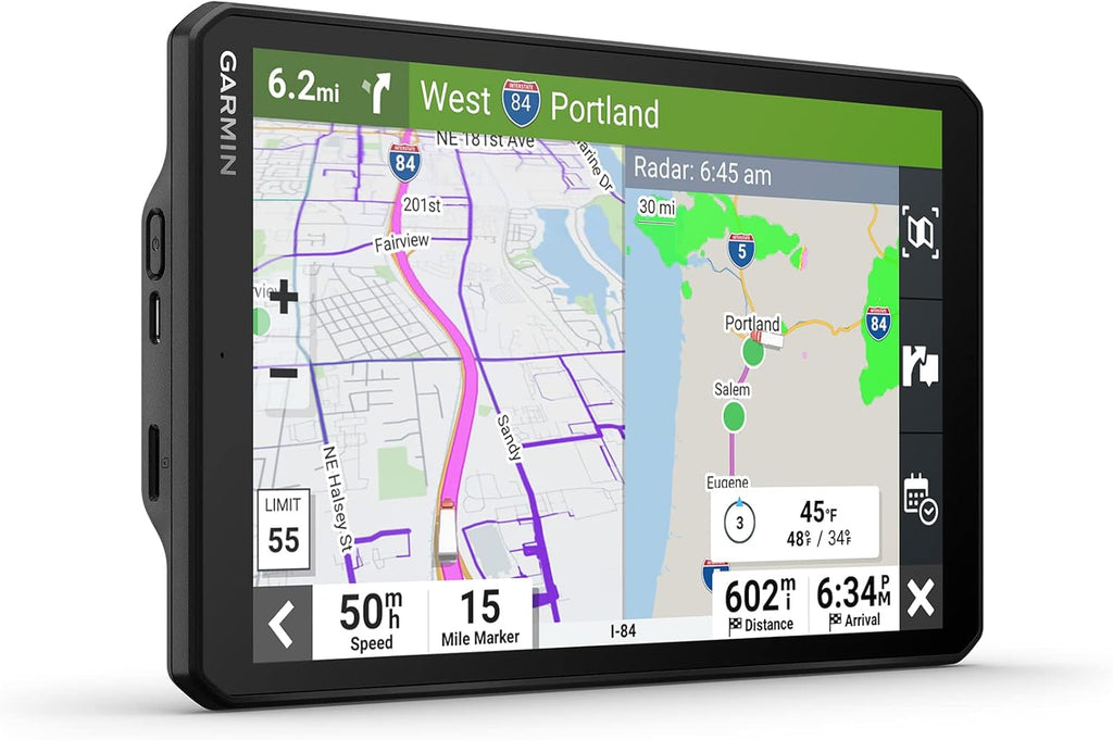 Garmin dezl OTR810, Large 8' GPS Navigator, Custom Truck Routing, High-Res Birdseye Satellite Imagery, Truck & Trailer Services Directory, Black